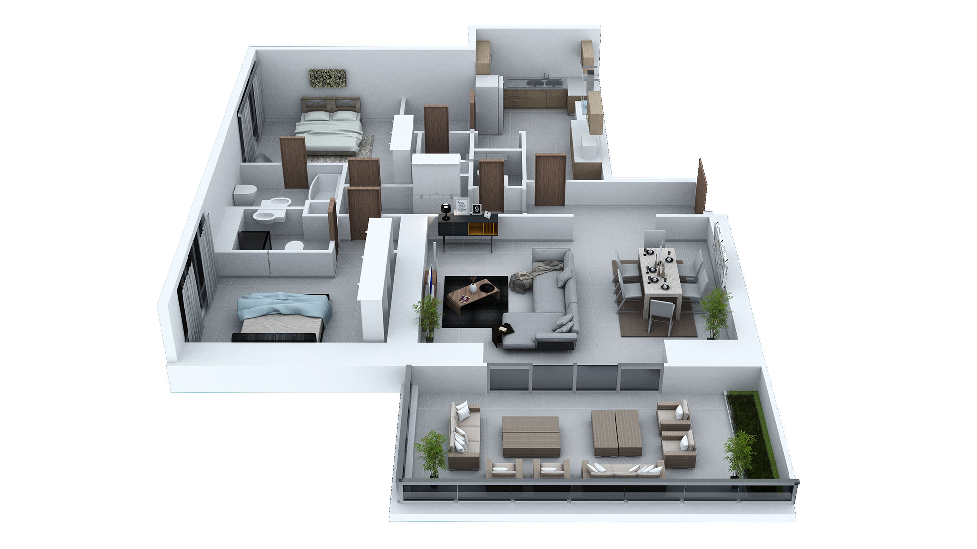 2 Bedroom Type A2 Floor Plan of Park View, Shams Abu Dhabi, Al Reem Island