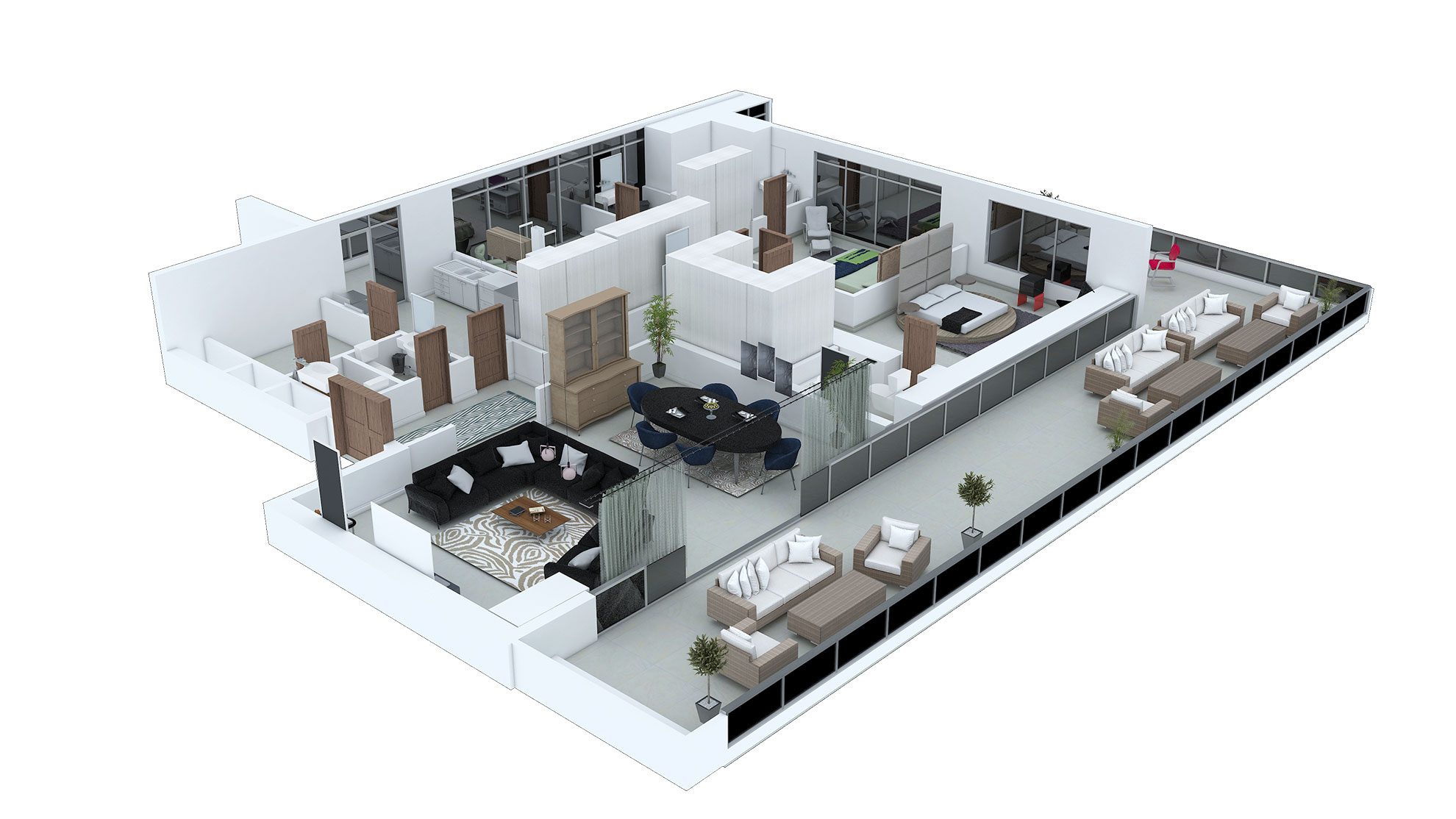 3 Bedroom Type B1 Floor Plan of Park View, Shams Abu Dhabi, Al Reem Island